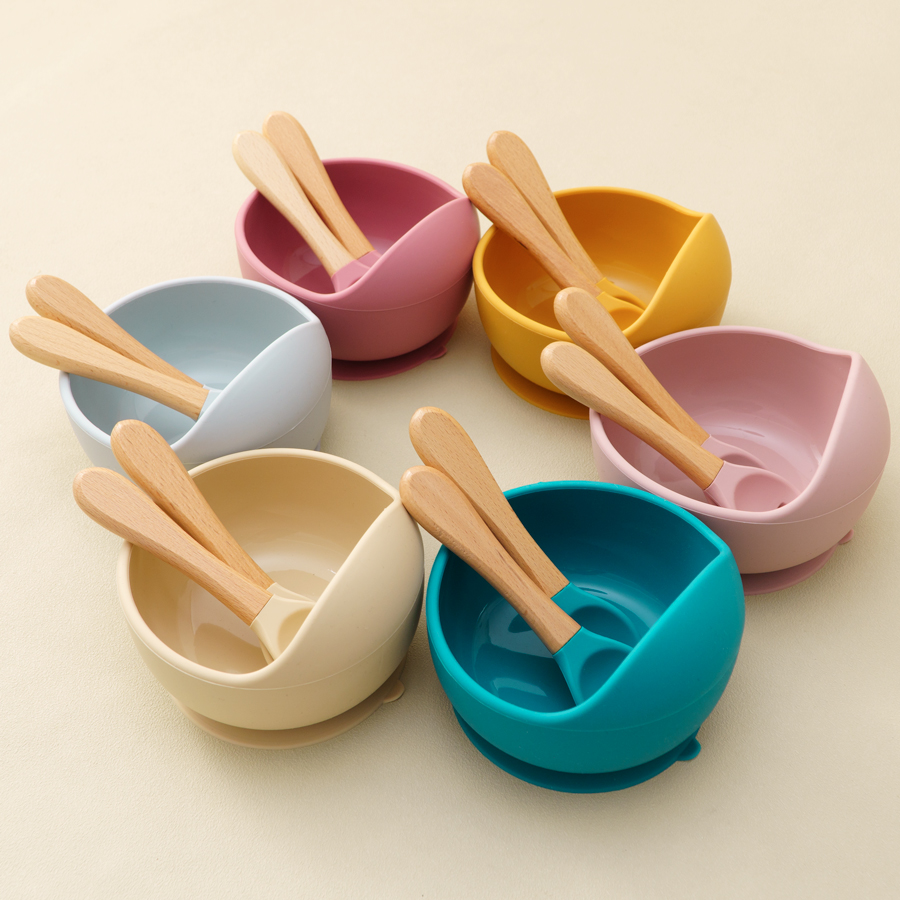 Silicone Suction Bowl - Mamaplan 3 pièces bébé Silicone alimentation