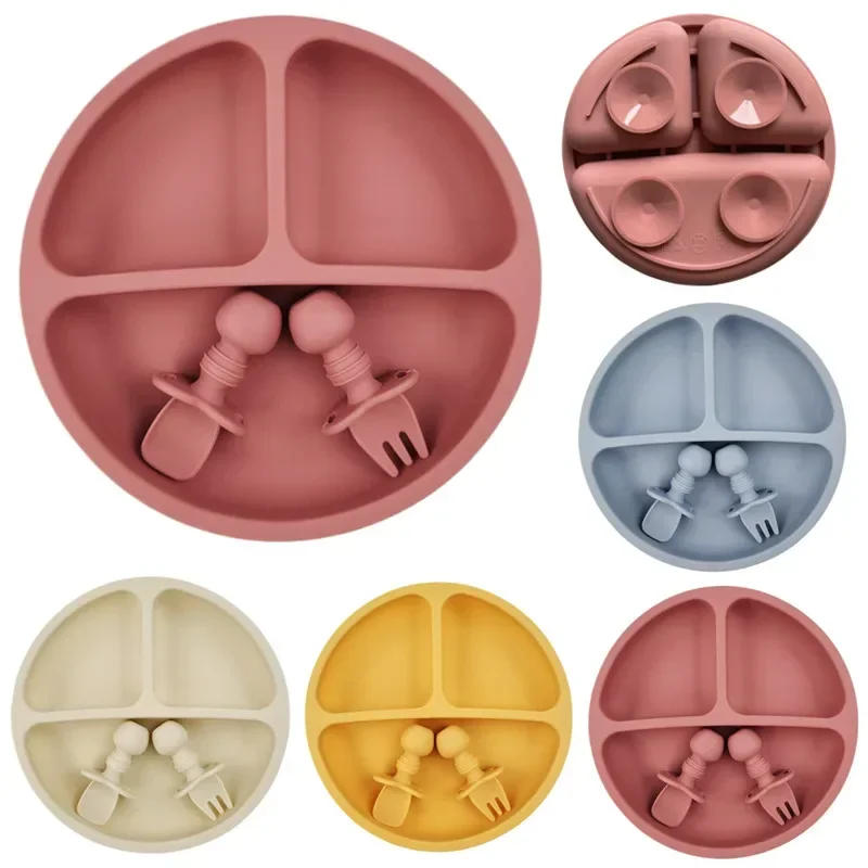 Baby Food Menu - Ensemble d'alimentation en silicone pour bébé,