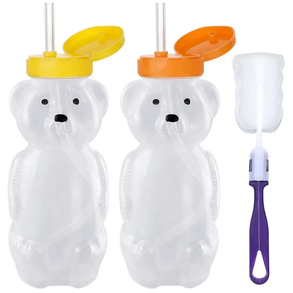Baby Food Bottle - Gobelets en paille Honey Bear pour
