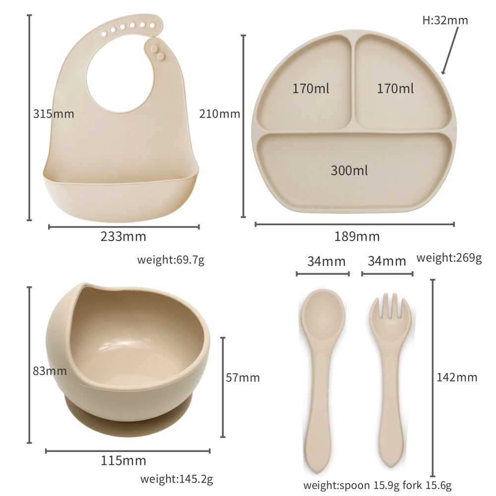 Ensemble de 5 ustensiles pour  - Silicone Suction Bowl avis et prix