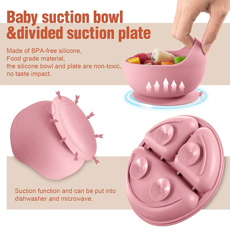 Ensemble de vaisselle en silic - Silicone Suction Bowl avis et prix